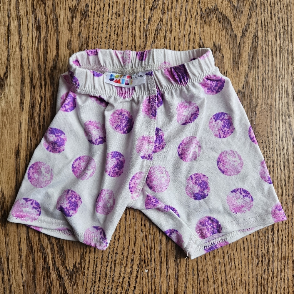 Kids Purple Polka Dot Shorts